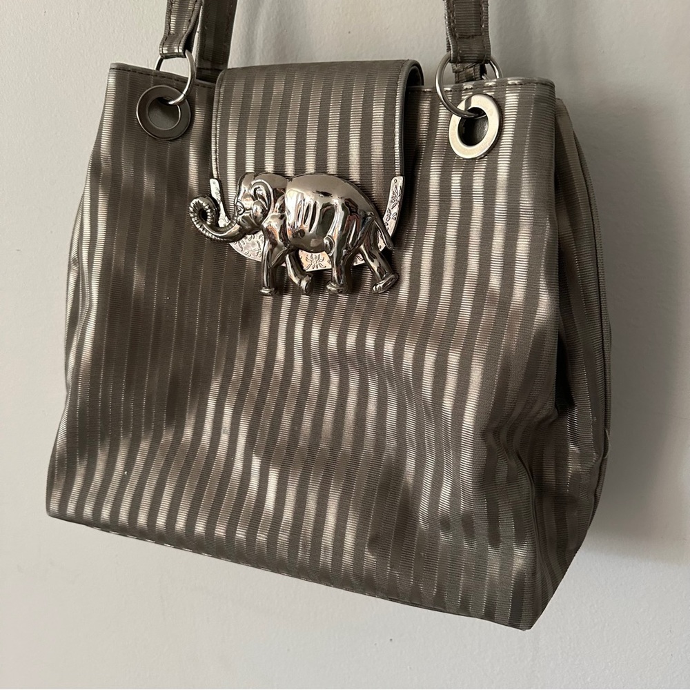 Tango Bag VTG silver metallic Crossbody Bag Lucky Elephant (X4)